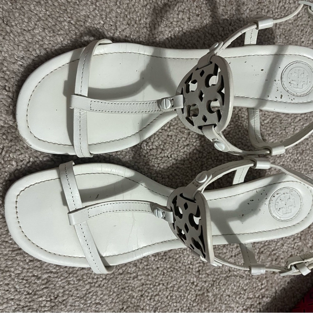 Women's Off White Sandals-Tory Burch